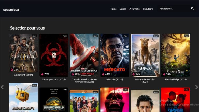 Cpasmieux, le portail du streaming gratuit.