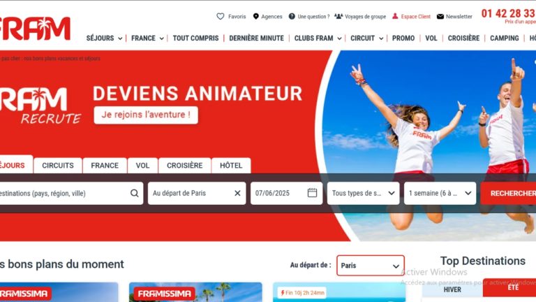 La plateforme Fram pour des voyages inoubliables.